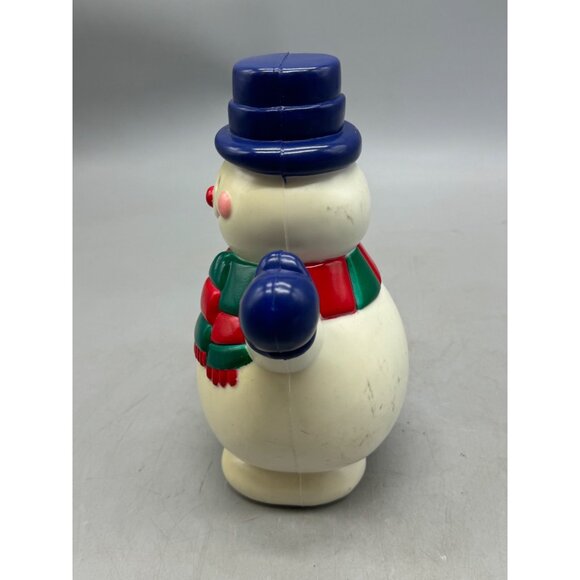 VTG Snowman BLOW MOLD Plastic Light COVERS 8" Blue Hat/Gloves No Light READ - Picture 3 of 7